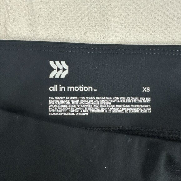 All In Motion Womens Black Biker Shorts Size XS Polyester Spandex Blend - Picture 4 of 7